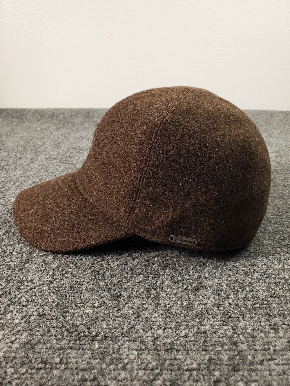 Wigens Sweden Wool Hat Cap Baseball Classic Brown Earflaps Size 7.5 NEW